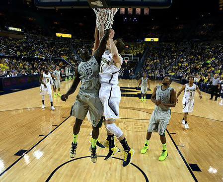 Tim Hardaway Jr. (10), Nik Stauskas (11), and Trey Burke (3)