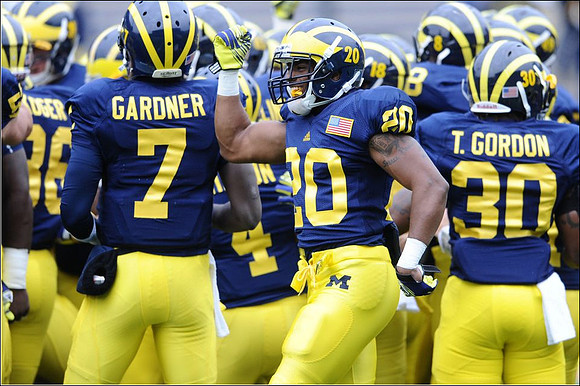 Devin Gardner (7), Michael Shaw (20), and Thomas Gordon (30)