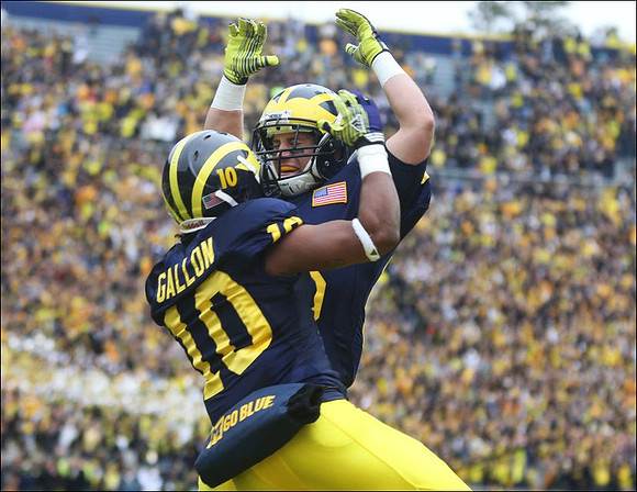 Jeremy Gallon (10) and Drew Dileo (26)