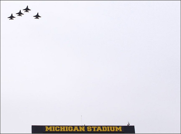 Four F-16 Aircraft Fly Over