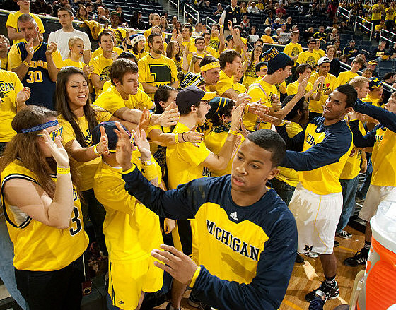 Trey Burke (3), Sai Tummala (24), and Matt Vogrich (13)
