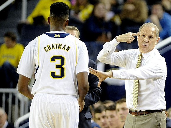 Kameron Chatman (3) and John Beilein