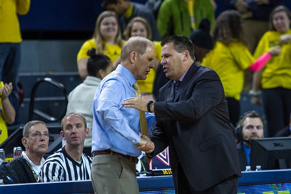 John Beilein and Central Arkansas Head Coach Russ Pennell