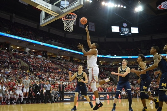 Duncan Robinson (22), Moritz Wagner (13), Eli Brooks (55), and Charles Matthews (1)