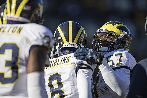 Taco Charlton (33), Channing Stribling (8), and Frank Clark (57)