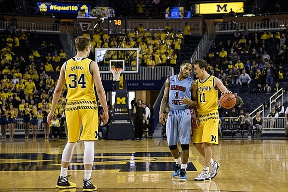 Mark Donnal (34) and Andrew Dakich (11)