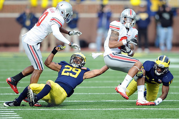 Troy Woolfolk (29) and Blake Countess (18)