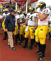 Lloyd Carr, David Harris, Darnell Hood, Willis Barringer, Mark Bihl, and Jake Long