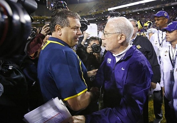 Brady Hoke and Kansas State Head Coach Bill Snyder