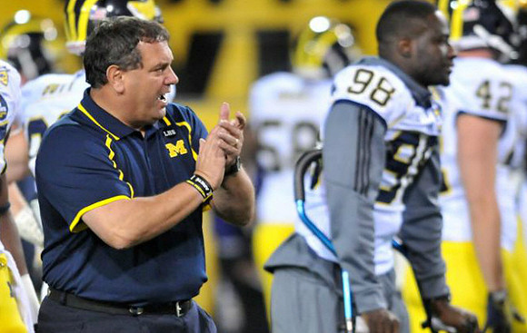 Brady Hoke and Devin Gardner (98)