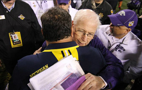 Brady Hoke and Kansas State Head Coach Bill Snyder