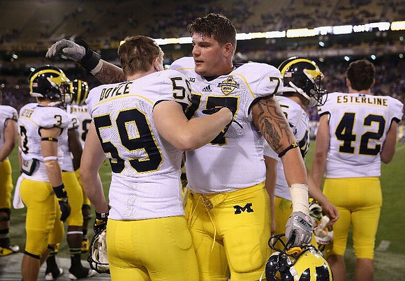 Bo Dever (3), Jack Doyle (59), Taylor Lewan (77), Matt Wile (45), and Dylan Esterline (42)