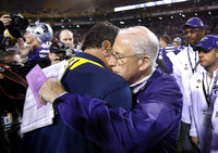 Brady Hoke and Kansas State Head Coach Bill Snyder