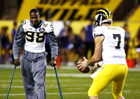 Devin Gardner (98) and Shane Morris (7)