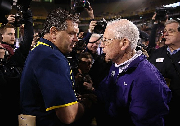 Brady Hoke and Kansas State Head Coach Bill Snyder
