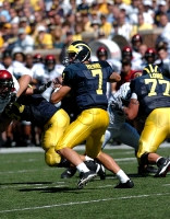 Chad Henne (7), Matt Lentz (67) and Jake Long (77)