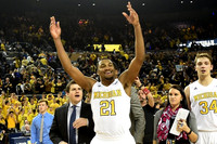 Spike Albrecht (2), Zak Irvin (21), and Mark Donnal (34)
