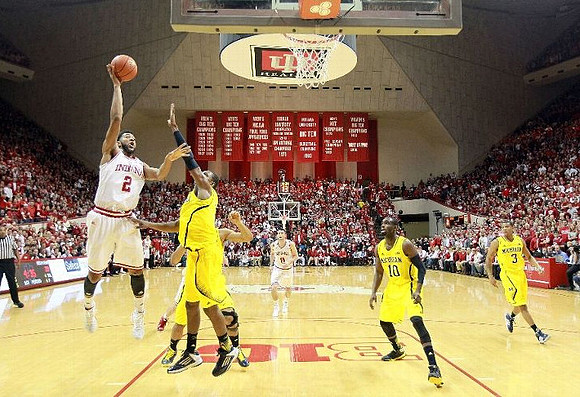 Glenn Robinson III (1), Tim Hardaway Jr. (10), and Trey Burke (3)