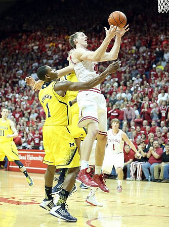 Glenn Robinson III (1), Nik Stauskas (11), and Mitch McGary (4)