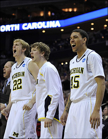 Blake McLimans (22), Matt Vogrich (13), and Colton Christian (45)