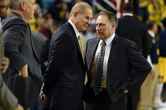 Jeff Meyer, John Beilein, and Michigan State Head Coach Tom Izzo