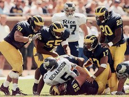 Rob Renes (58), Josh Williams (91), Dhani Jones(55), Larry Foote (17), and Ian Gold (20)