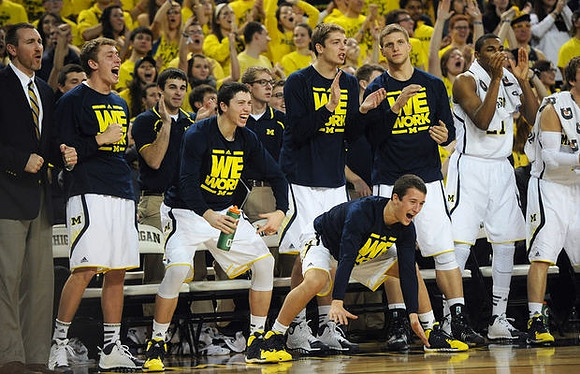 Brad Anlauf (14), Sean Lonergan (20), Andrew Dakich (5), Mark Donnal (34), and Max Bielfeldt (44)