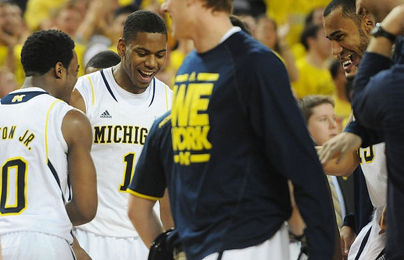 Derrick Walton Jr. (10) and Glenn Robinson III (1)