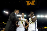 Nik Stauskas (11) and Caris LeVert (23)