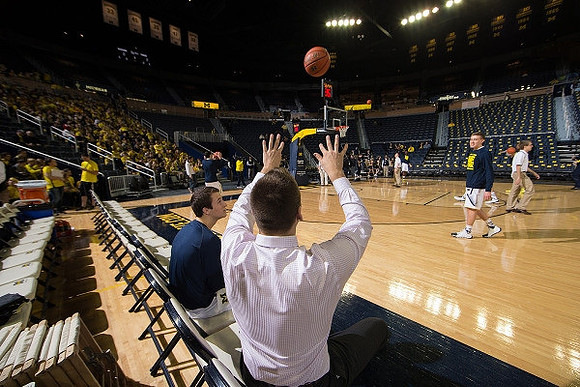 Andrew Dakich (5) and Mitch McGary (4)