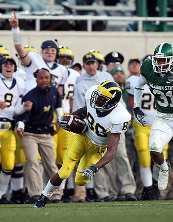 Mario Manningham, Nick Sheridan, Erik Campbell, Ryan Mallett, and Lloyd Carr
