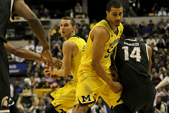 Nik Stauskas (11) and Jordan Morgan (52)