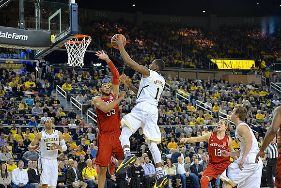 Jordan Morgan (52), Glenn Robinson III (1), and Spike Albrecht (2)