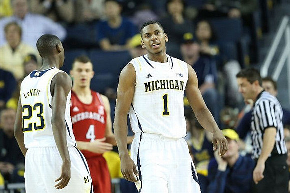 Caris LeVert (23) and Glenn Robinson III (1)