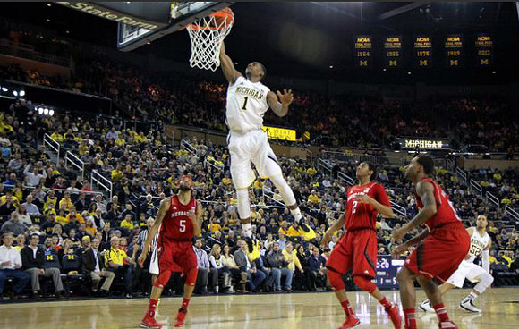 Glenn Robinson III (1) and Jordan Morgan (52)