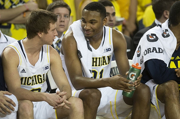 Spike Albrecht (2) and Zak Irvin (21)