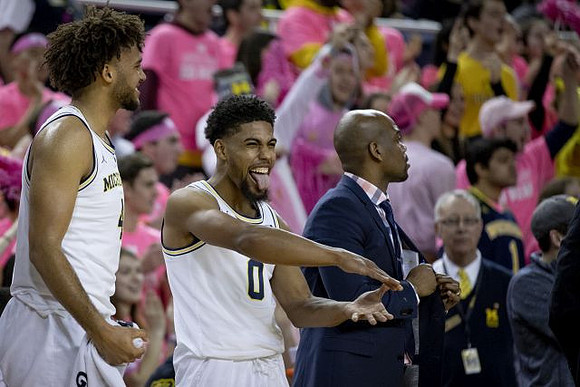 Isaiah Livers (4), David DeJulius (0), and Deandre Haynes
