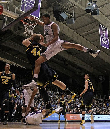 Jordan Morgan (52), Mitch McGary (4), Nik Stauskas (11), and Trey Burke (3)