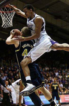 Max Bielfeldt (44) and Trey Burke (3)
