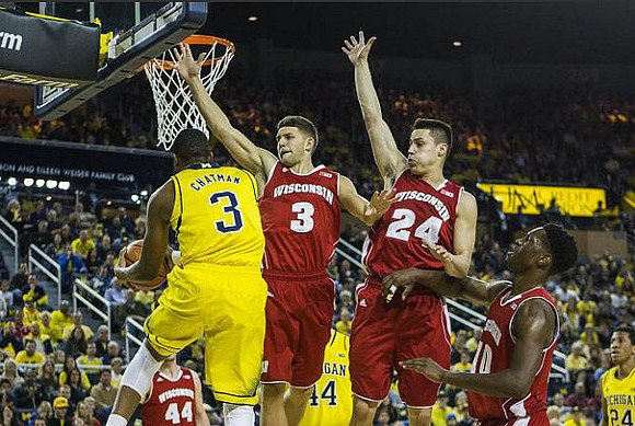 Kameron Chatman (3), Max Bielfeldt (44), and Aubrey Dawkins (24)