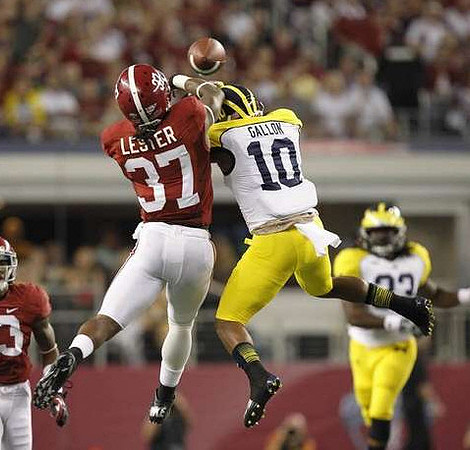 Jeremy Gallon (10) and Stephen Hopkins (33)