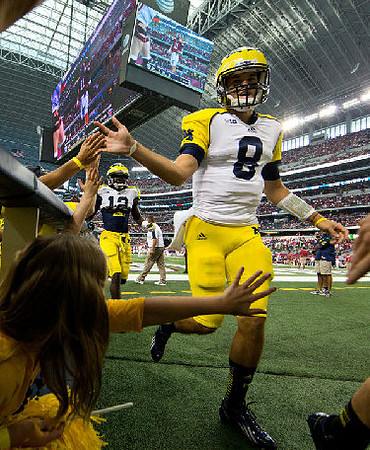 Russell Bellomy (8) and Devin Gardner (12)