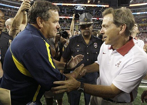 Brady Hoke and Nick Saban