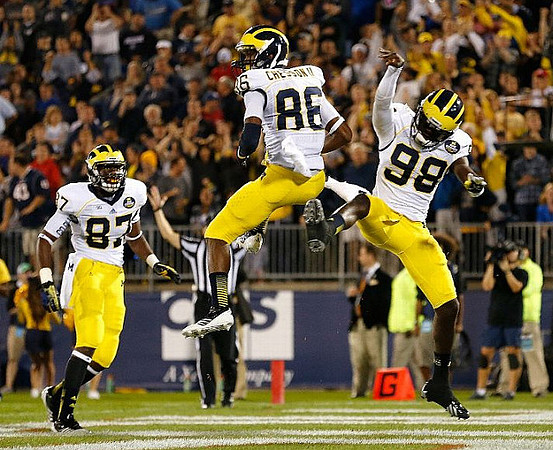 Devin Funchess (87), Jehu Chesson (86), and Devin Gardner (98)