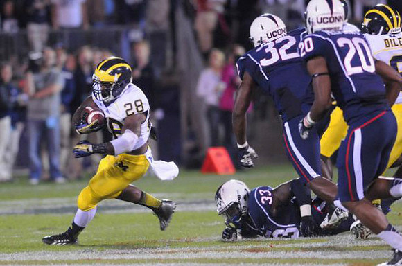 Fitzgerald Toussaint (28) and Drew Dileo (9)