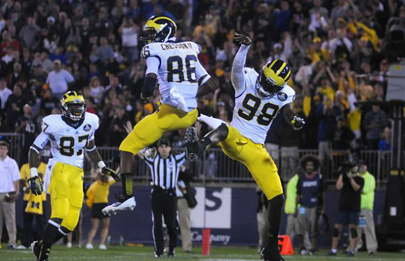 Devin Funchess (87), Jehu Chesson (86), and Devin Gardner (98)