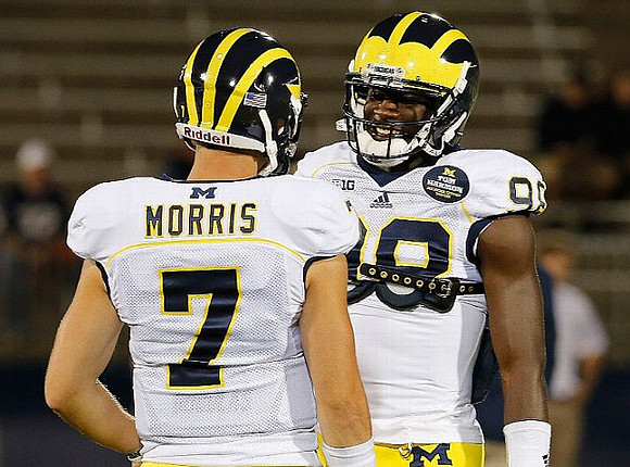 Shane Morris (7) and Devin Gardner (98)