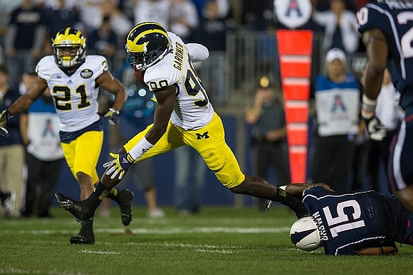 Jeremy Gallon (21) and Devin Gardner (98)