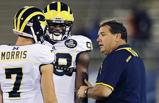 Shane Morris (7), Devin Gardner (98), and Brady Hoke