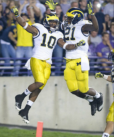 Jeremy Gallon (10) and Junior Hemingway (21)